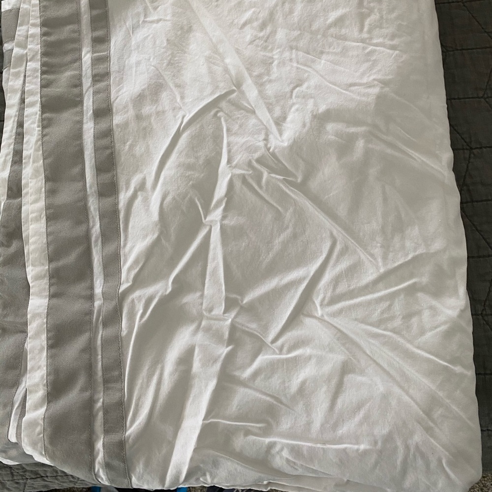 Pottery barn kids harper crib skirt grey